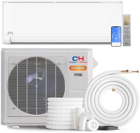 Cooper & Hunter Hyper Heat 12,000 BTU, 230V, 24 SEER2 Single Zone Wall Mount Ductless Mini Split Air Conditioner & Heater (Works at -22F) – 16FT Installation Kit & Smart Kit – Pre-Charged Inverter