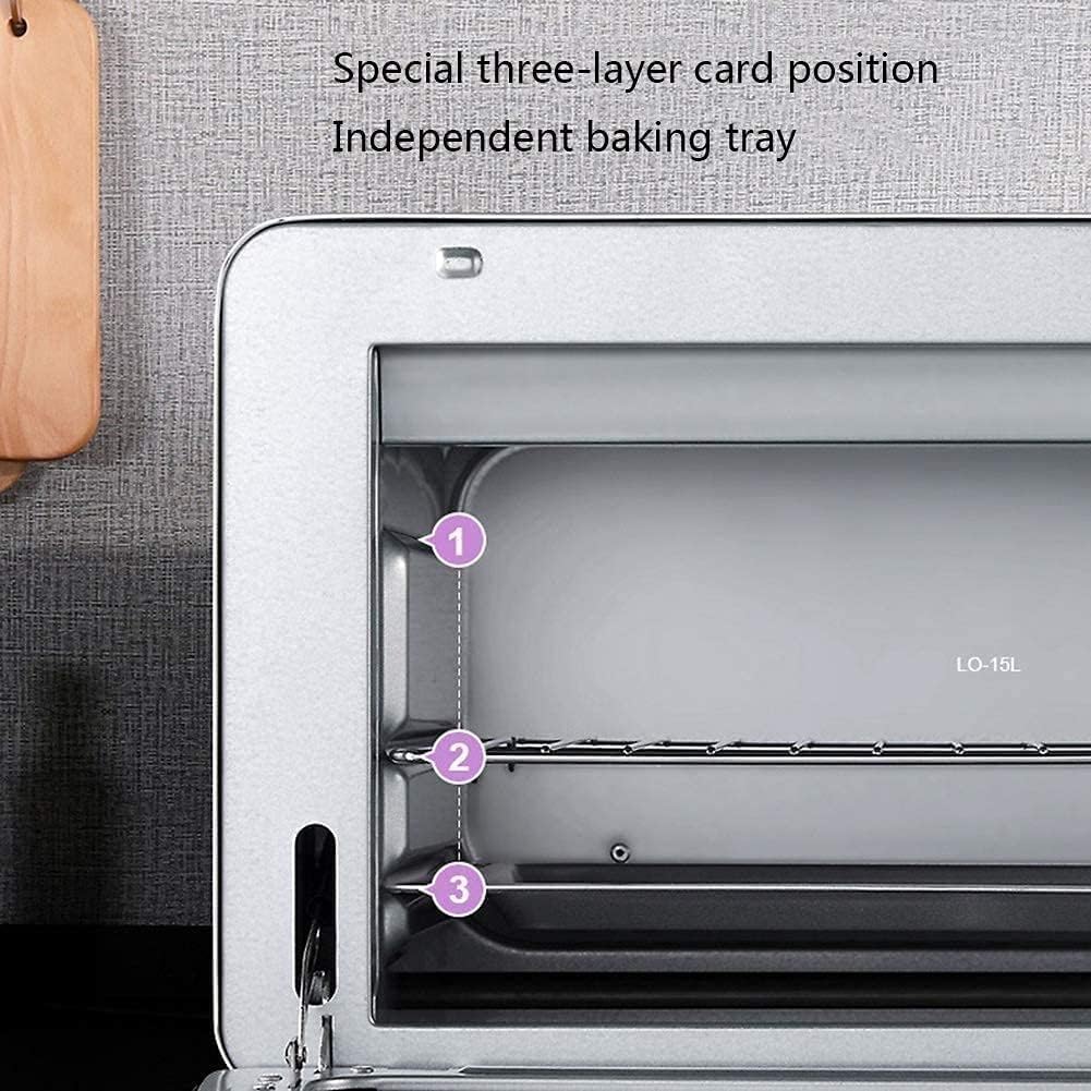 Oven Mini Oven air Fryer Oven Countertop Convection Toaster Oven Baking Pan Broil Rack Rotisserie Fork and Removable Crumb Tray Slice Oven Toaster 15L Mini Ovens Toaster Oven Air Fryer, (Color : Roj