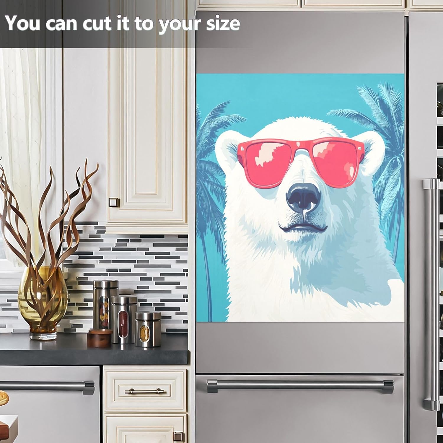 Dishwasher Magnet Cover Large Magnetic Stickers Polar Bear Illustration Front Dishwasher Cover Reusable Decal for Home Kitchen Anti-Scratch Refrigerator Decorative Lid Washing Machine Laundry 23