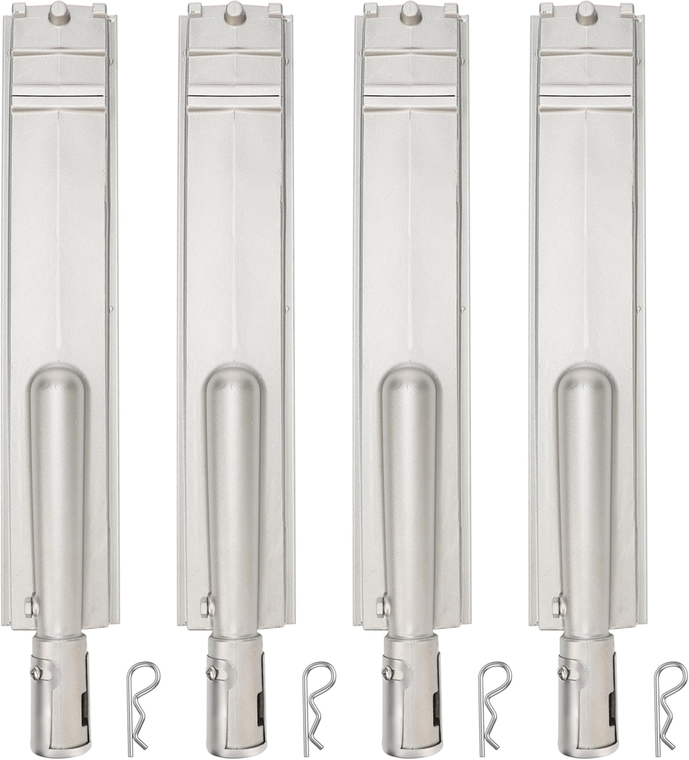 4 Pack 15-13/16 Heavy Duty Cast 304 Stainless Steel BBQ Burners Gas Grill Replacements Parts for Jenn Air Models 720-0061, 720-0062, 720-0063 and More，Nexgrill Models，Charbroil Cal Flame Beefeater