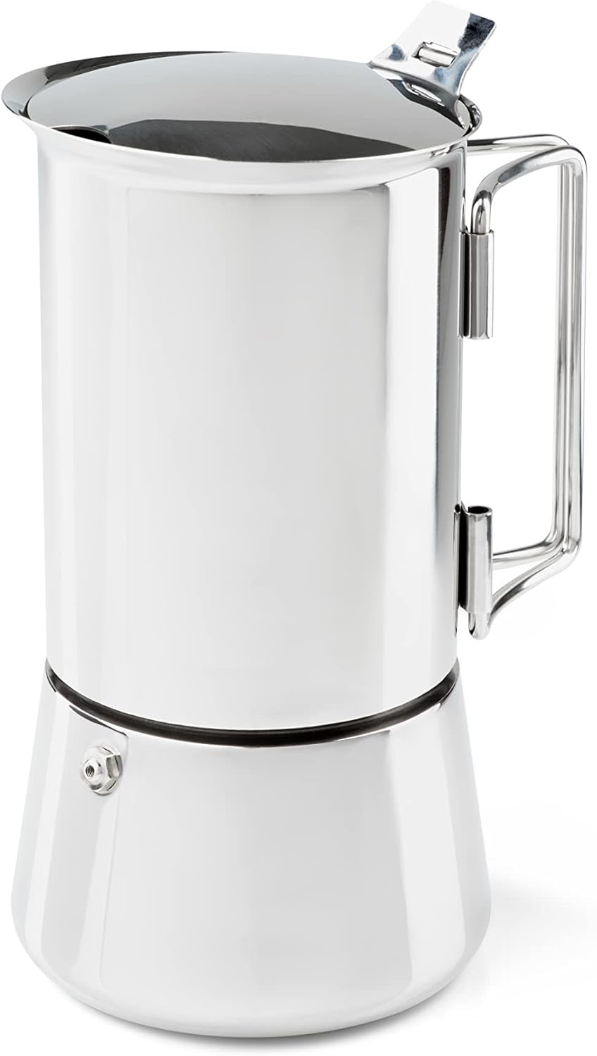 GSI Outdoors 6 Cup Stainless Steel Moka Stovetop Espresso Coffee Pot for Camping, Travel and Cabin