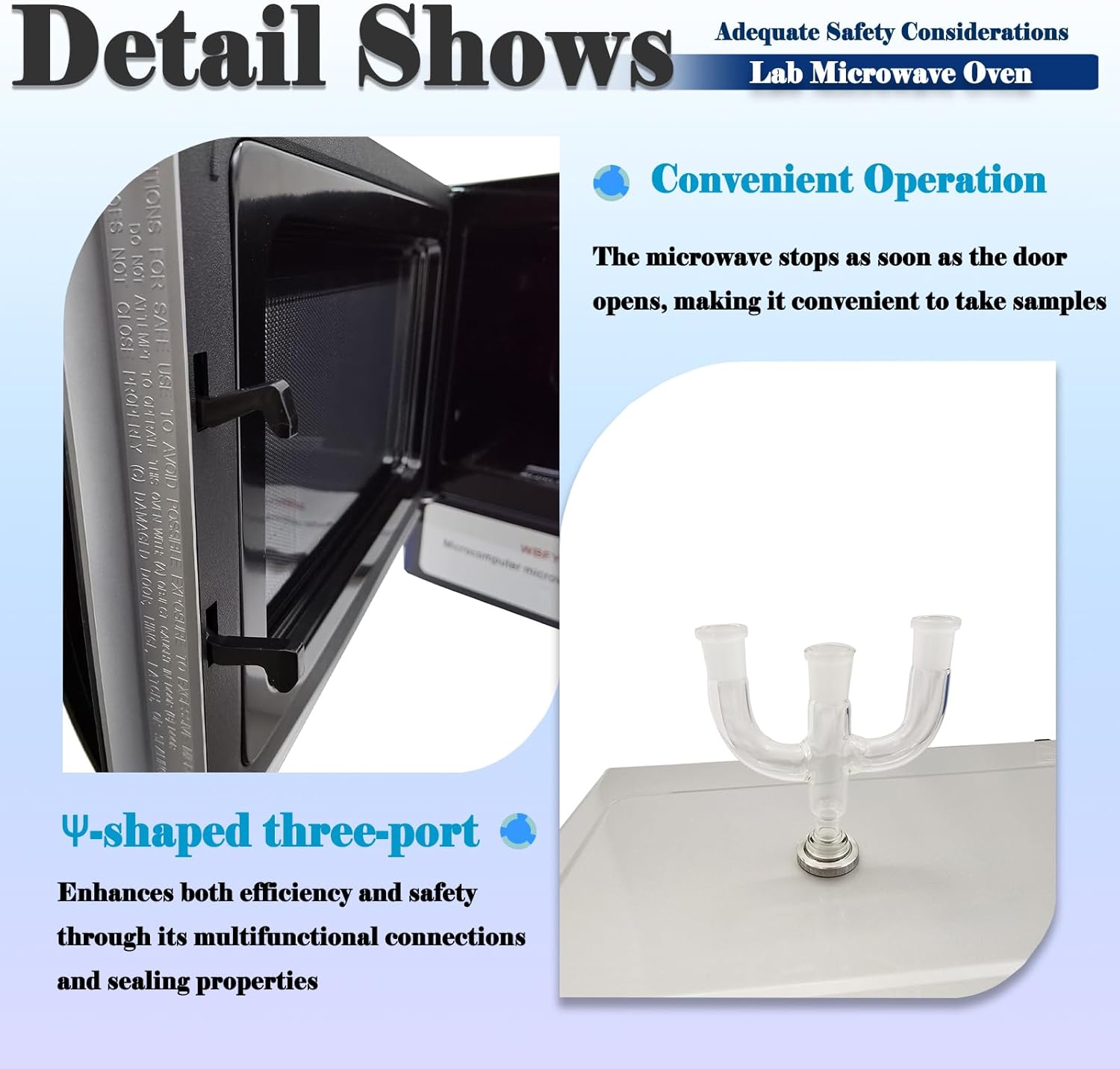 800W Continuous Microwave Radiation Reactor Lab Microwave Oven Stainless Steel Microwave Reactor 0-1800RPM Infinitely WBFY-205 220V/1PH