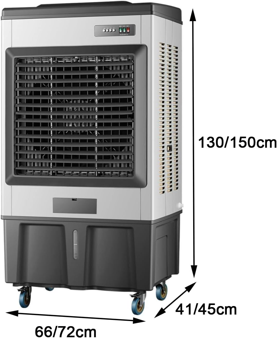 Generic Swamp Cooler Air Conditioner Portable Strong Wind Three Wind Speeds 120° Oscillation 8 Ice Packs 3-in-1 Evaporative Cooler for Outdoor Indoor Use(Height 150cm/140L)