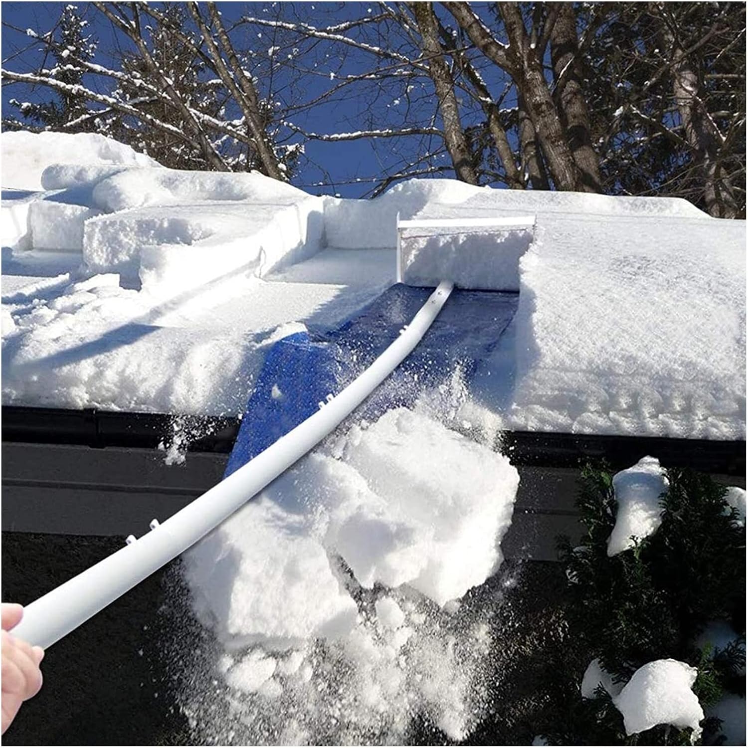 Snow Rake Snow Rake for House Roof: Snow Scraper Roof Snow Removal Tool 4-20Foot Extension, Lightweight for Long Or Low-Pitched Roofs