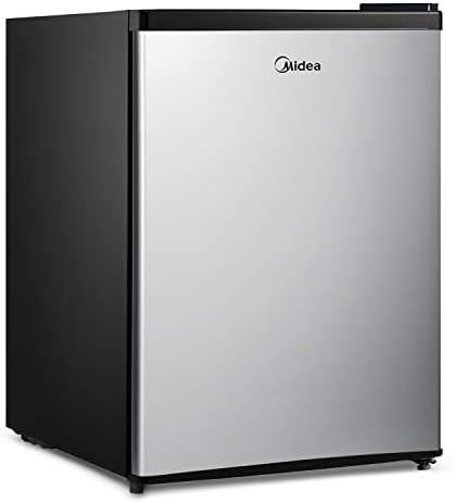 Midea WHS-87LSS1 Refrigerator, 2.4 Cubic Feet, Stainless Steel & TOSHIBA EM131A5C-BS Countertop Microwave Ovens 1.2 Cu Ft, 12.4