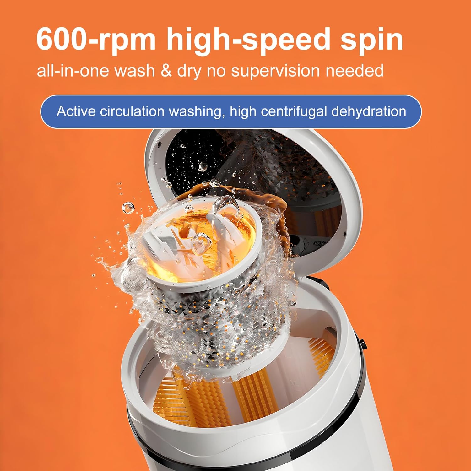 Mini Shoe Washing Machine,15 * 15 * 23.6inch,Three Functions: Washing Shoes/Clothes and Spin-Dry,Automatic Washing Machine,PA Soft Bristles Deep Cleaning,for Apartment Dorms