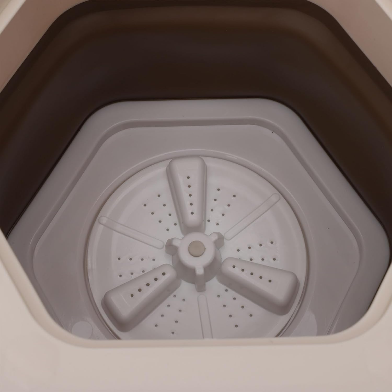 Compact Miniature Laundry Washer, 8L Foldable Washer Spin Dryer, Portable Washing Machine, Small Daily Laundry for Underwear Baby Clothes (Khaki)