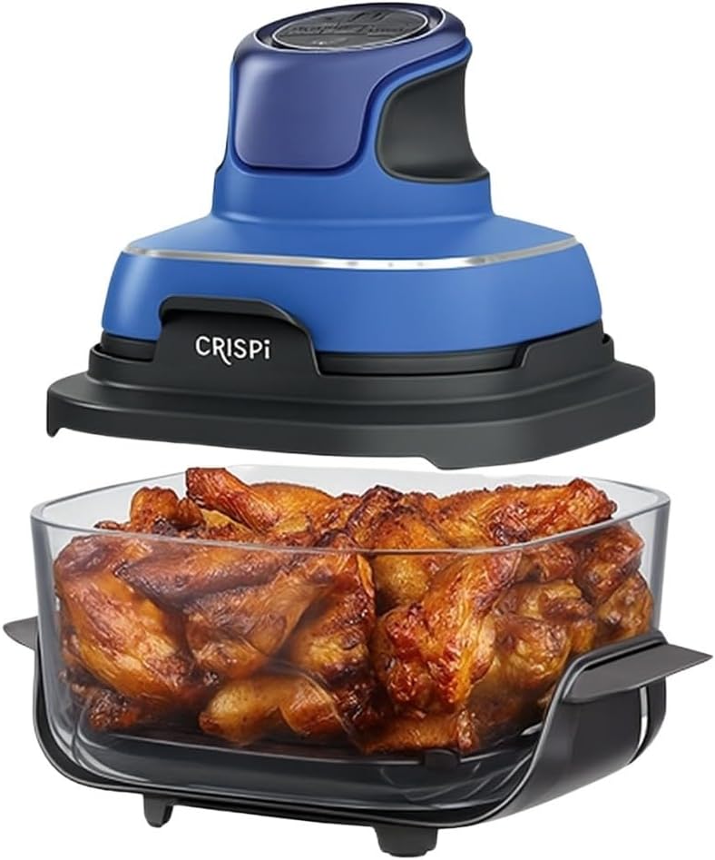 Ninja Crispi 5-in-1 Portable Glass Air Fry Cooking System, 3 Containers & Cover 4-QT, 2.5QT 6-CUP Containers ALL IN ONE