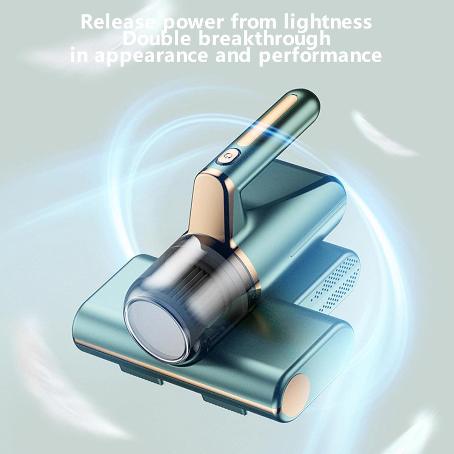 Bed Vacuum Cleaner, Cordless Mattress Vacuum Cleaner 8KPa Handheld Deep Mattress Cleaner High-Frequency Double Beat, Suitable for Bedding, Sofa, Other Fabric Surfaces (Green)