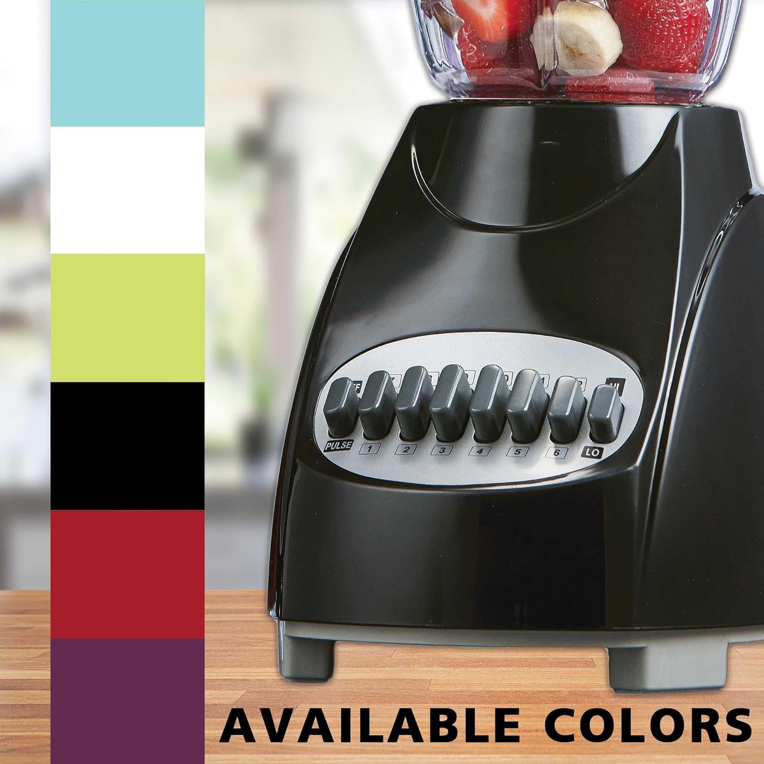 12-Speed Countertop Blender with Pulse Function – 50oz BPA-Free Jar, Stainless Steel Blades, Ice Crusher & Smoothie Maker, 350W Kitchen Blender (Black)