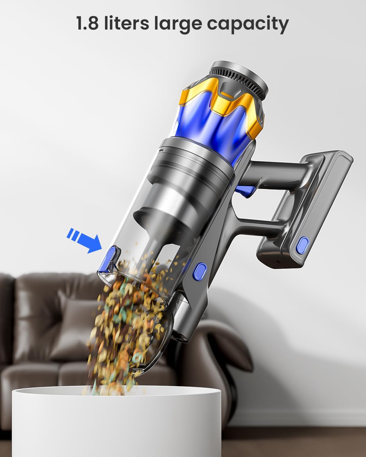 Cordless Vacuum Cleaner, Upgraded 600W 50KPA 70Mins Cordless Stick Vacuum Cleaner with Self-Standing and Touch Screen, Anti-tangle Wireless Vacumm, Vacuum Cleaners for Home/Pet Hair/Carpets/Floors