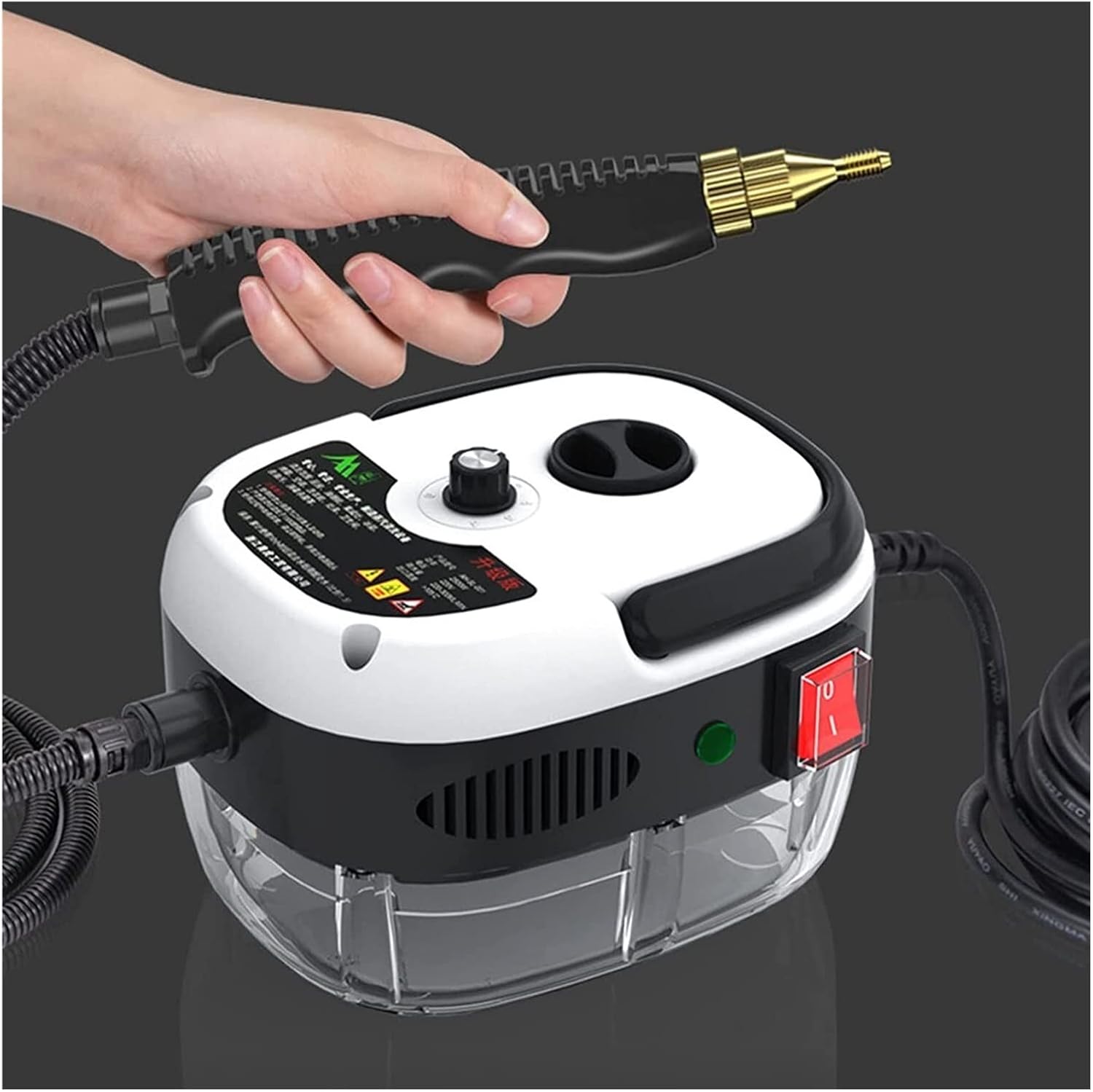 LIPPSY 2500W Handheld High Temperature Portable Cleaning Machine, Fast Heating Steamer, for Home Use Grout Tile Car Detailing Kitchen Bathroom (Color : White)