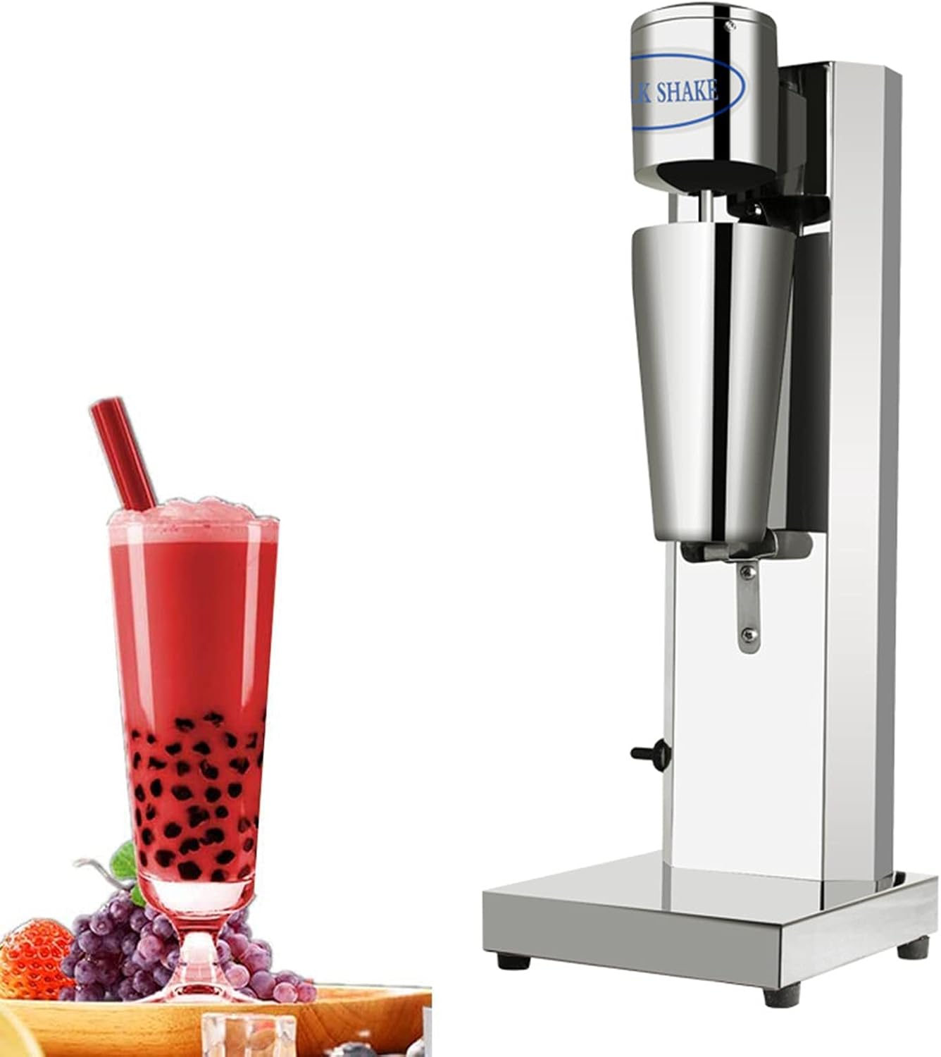 Electric Milkshake Maker Machine, Commercial Stainless Steel Ice Cream Milkshake Mixer Drink Smoothie Blenders with 750ML Cup 180W 18000 Rpm