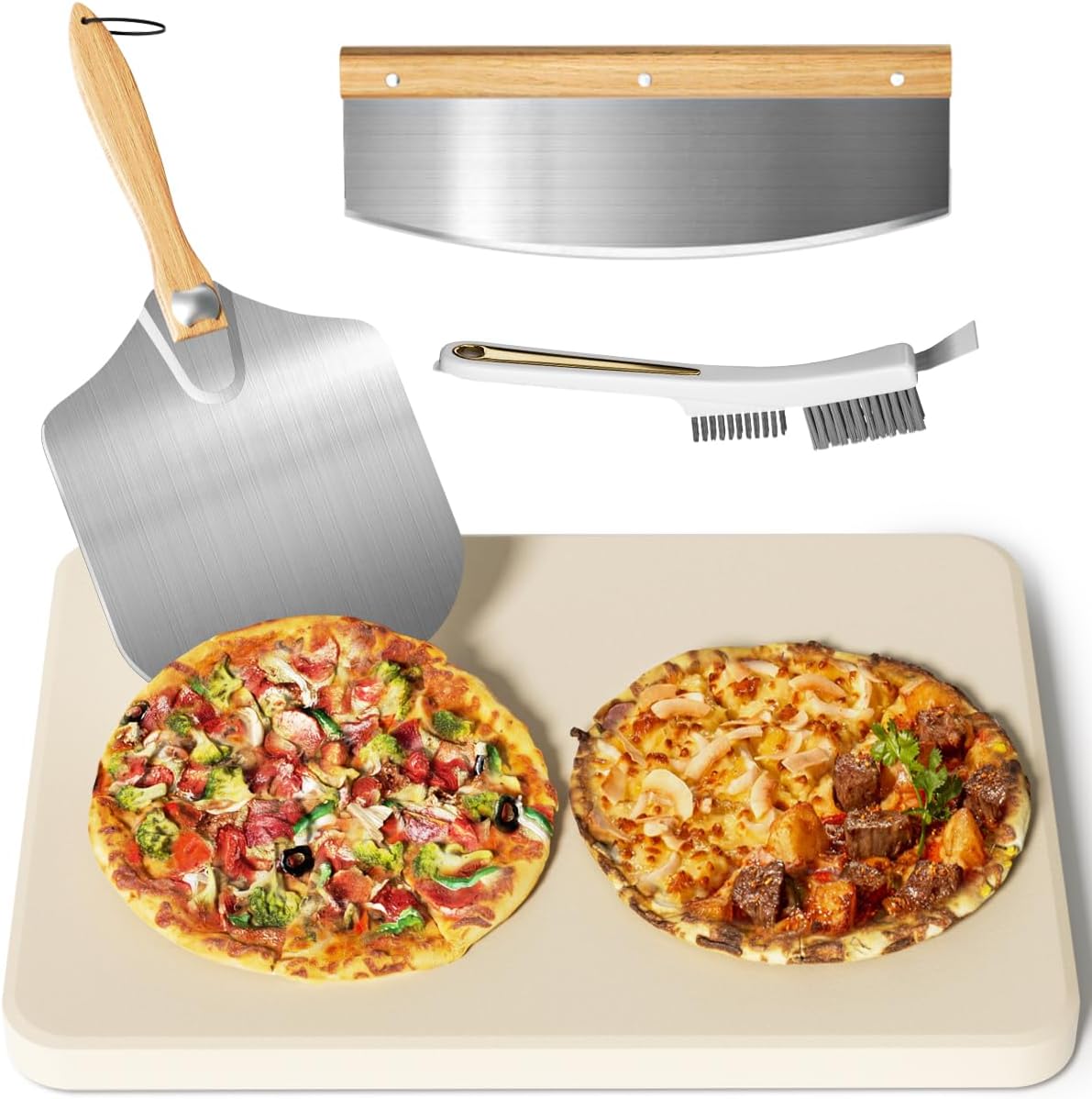 4 PCS Rectangle Pizza Stone Set, 20