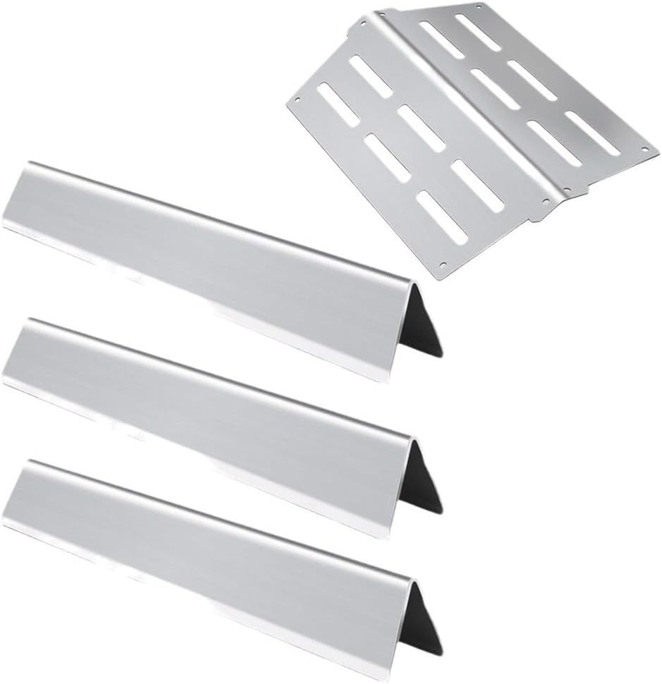 304 Stainless Steel Grill Burner, Heat Plates Replacement Parts, With Front Control Knob Design, For Weber For Genesis 300 Series 2011-2016 E-310 E-320 S-330 Models