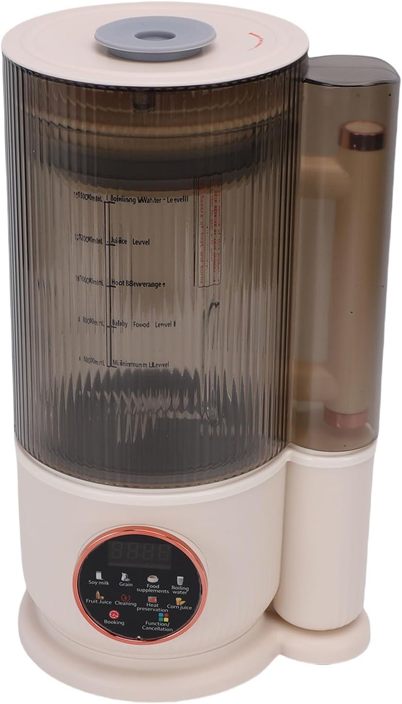 Electric Juicer, 1500ML Quiet Versatile Blender with 8 Preset Programs Heat Preservation Function Round Screen, Suitable for Smoothie Soy Milk Hot Soup, Beige