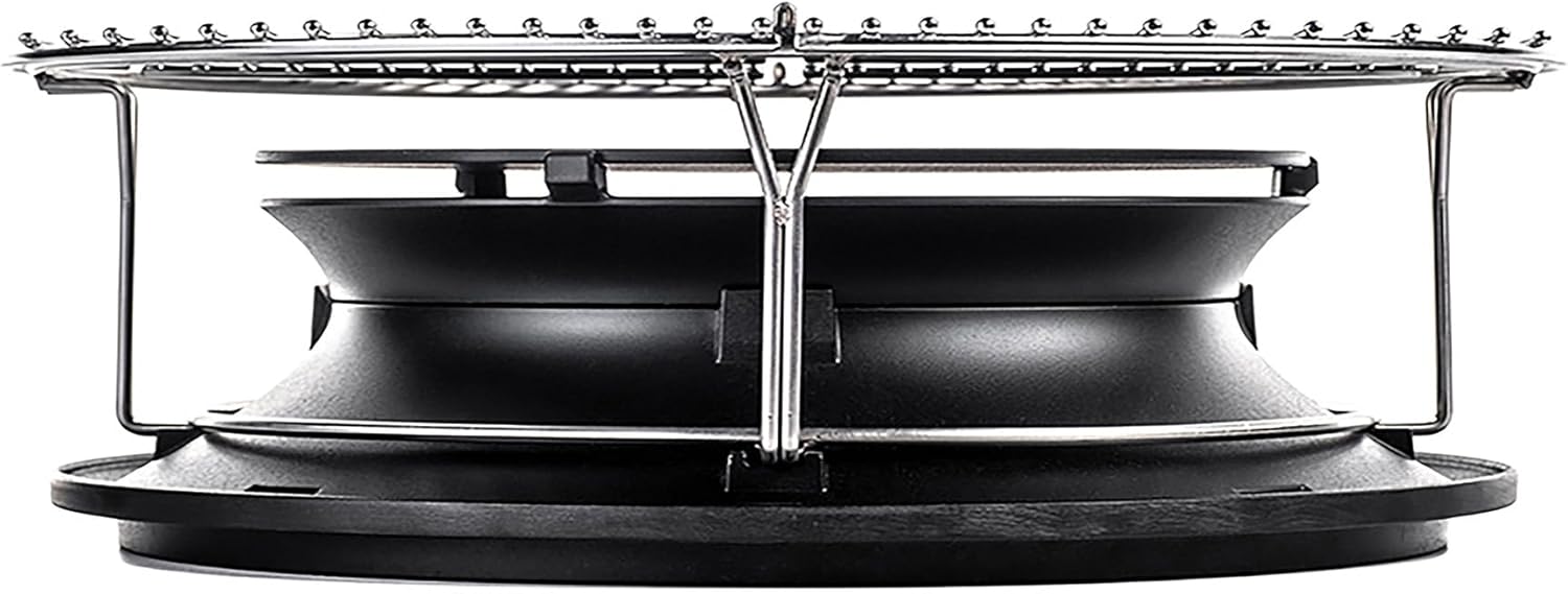 Kamado Joe SlōRoller Hyperbolic Smoke Chamber Accessory Insert with Stainless Steel Rack for Big Joe 24-inch Charcoal Grill and Smokers in Black, Model BJ-HYPER