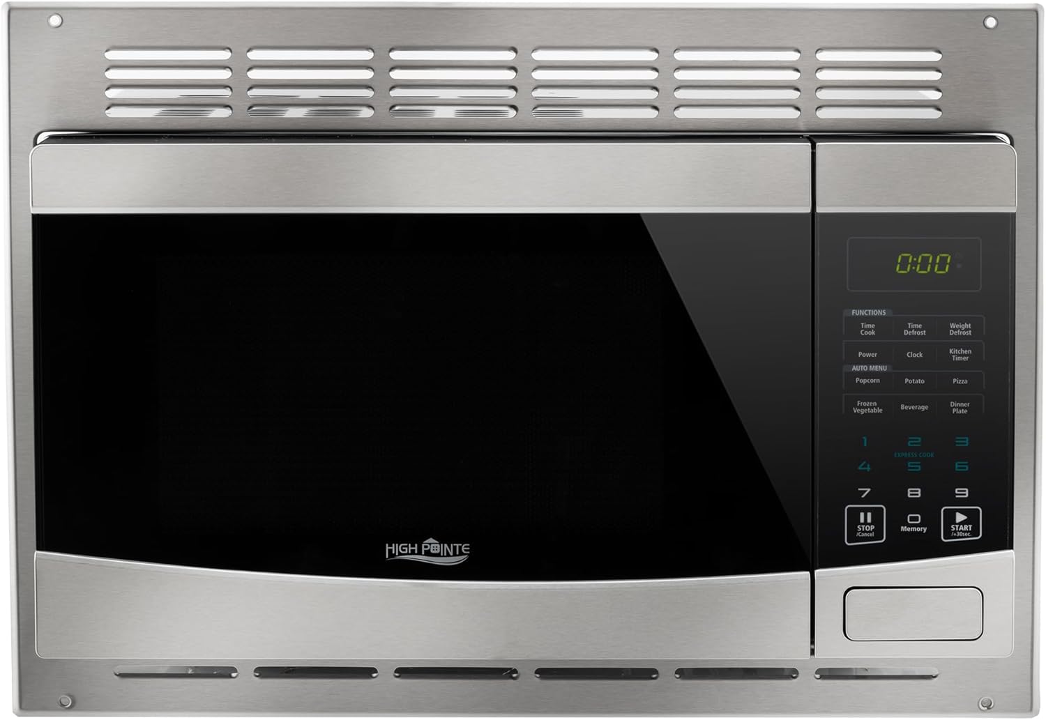 RecPro RV Stainless Steel Microwave with Trim Kit | 1.0 Cu. Ft. | 10 Power Levels | Express & Multi-Stage Cooking | Speedy Cook | Child Lock | Road-Ready Durable Design | 900W