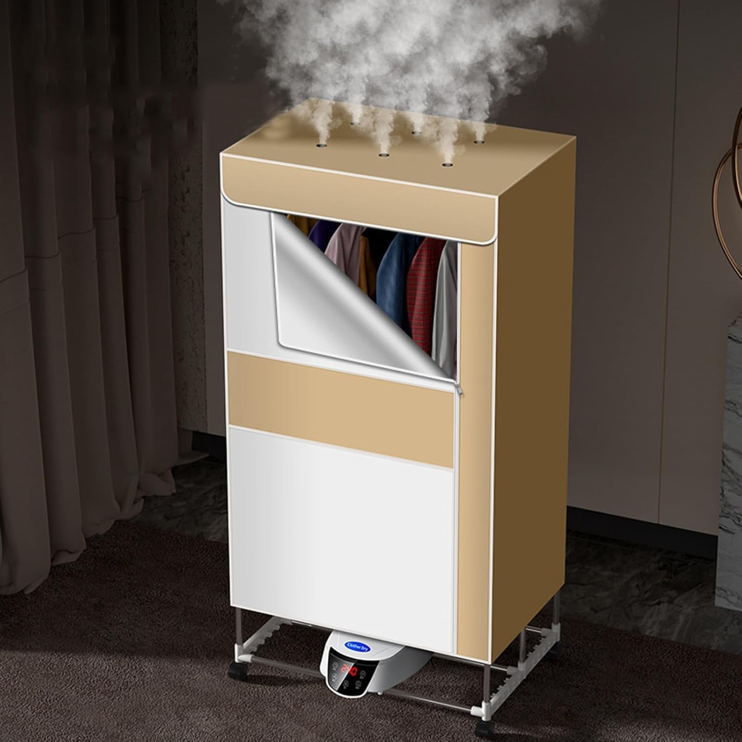 Portable Dryer,New 1300W Travel Dryer Machine,2-Tier Foldable Dryer Wardrobe Drying Rack,Energy Saving Portable Dryer for Apartment,Indoor,Travel (Color : Yellow)