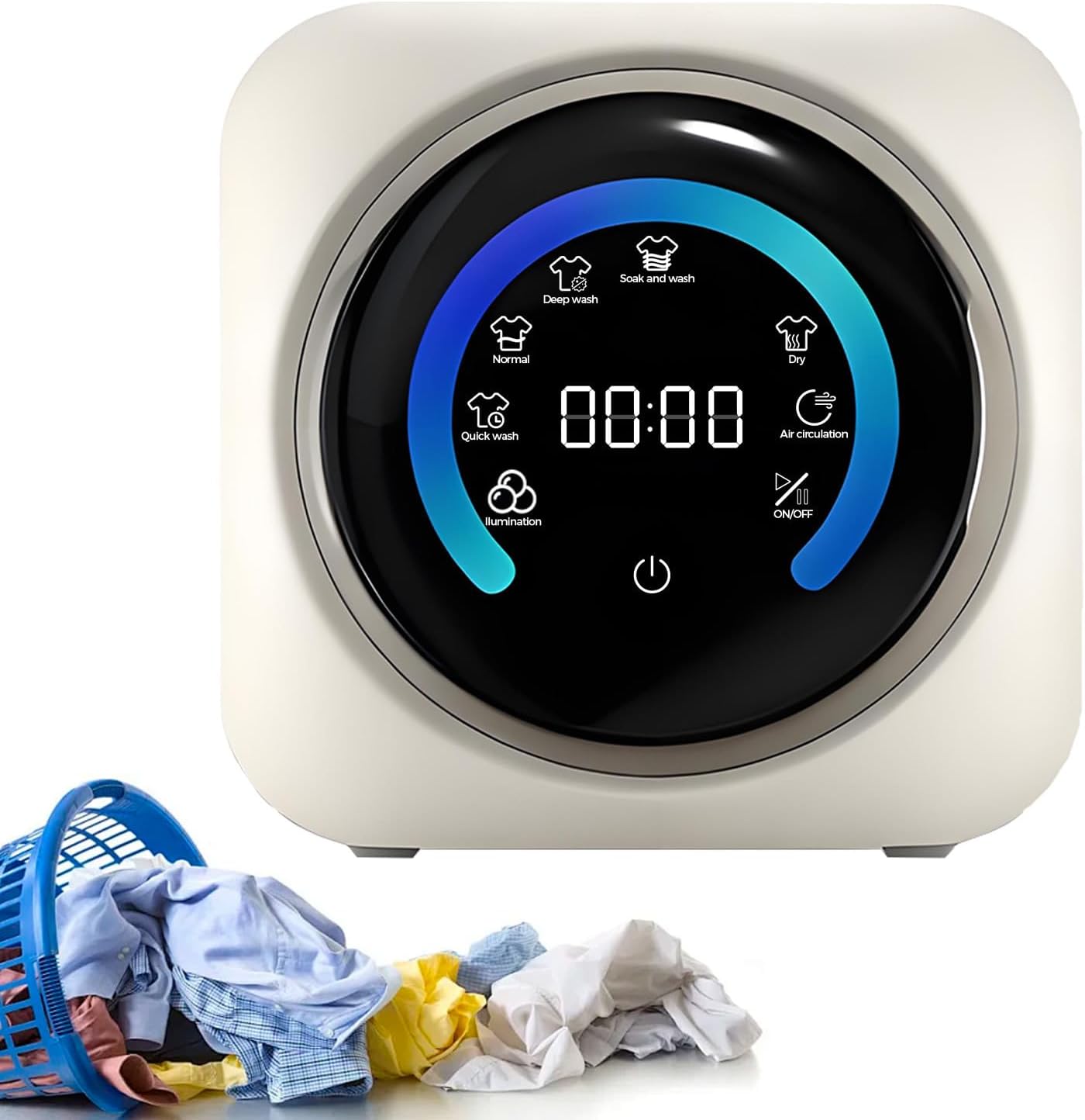BANGBANGJI 2-in-1 Mini Portable Washer and Dryer Combo, 3.5L Compact Dryer, with LCD Control Panel, Washing Capacity 0.3kg for Small Items of Clothing, Underwear, and Socks Desktop