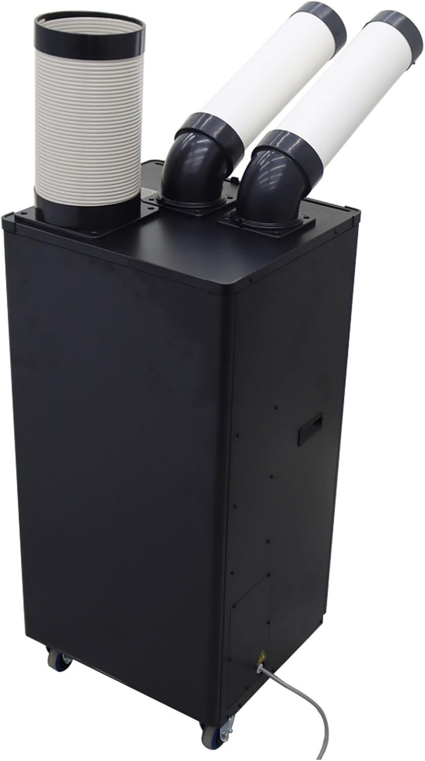 220V Industrial Air Conditioner Outdoor Air Conditioning Fan Equipment Double Tube 780m³/h Black