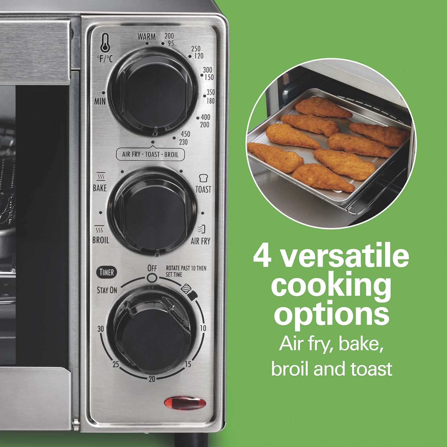 Hamilton Beach Sure-Crisp Air Fryer Countertop Toaster Oven, Fits 9” Pizza, 4 Slice Capacity, Powerful Circulation, Auto Shutoff & Wave Crusher Blender with 40 Oz Glass Jar and 14 Functions