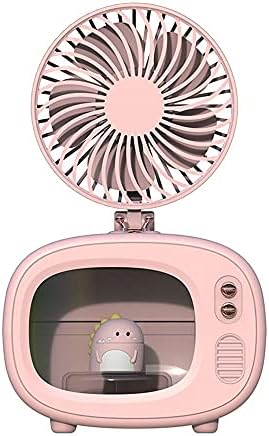 Cooling Fan Personal Air Cooler, 4000 mAh Cordless Portable Air Conditioner with 3 Speed Modes, Rechargeable Mini Air Conditioner Fan with 7 Colors Night Light for Desktop, Office, Room (Green) O