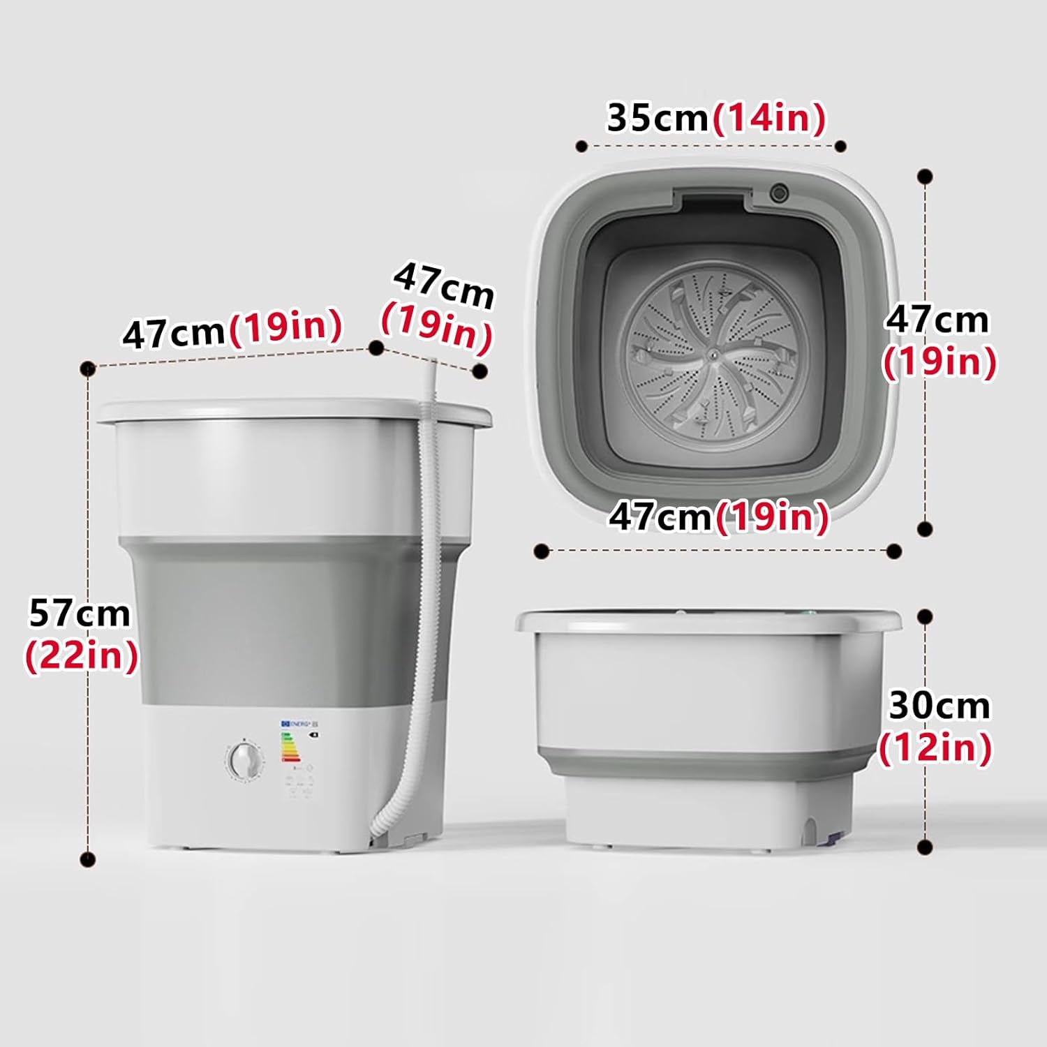 Small Washing Machine Portable Washing Machines Large Capacity Portable Washable bed Sheets for Home use Small Washing Machine for Socks and Underwear for Dormitory use(Brown)