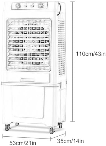 Portable Air Conditioners, Evaporative Air Cooler, Swamp Cooler with 40L/8.8 Gal Water Tank, 3-Speed Fan, 120°Oscillation, 2 Ice Packs, for Room Garage Patio(Black)