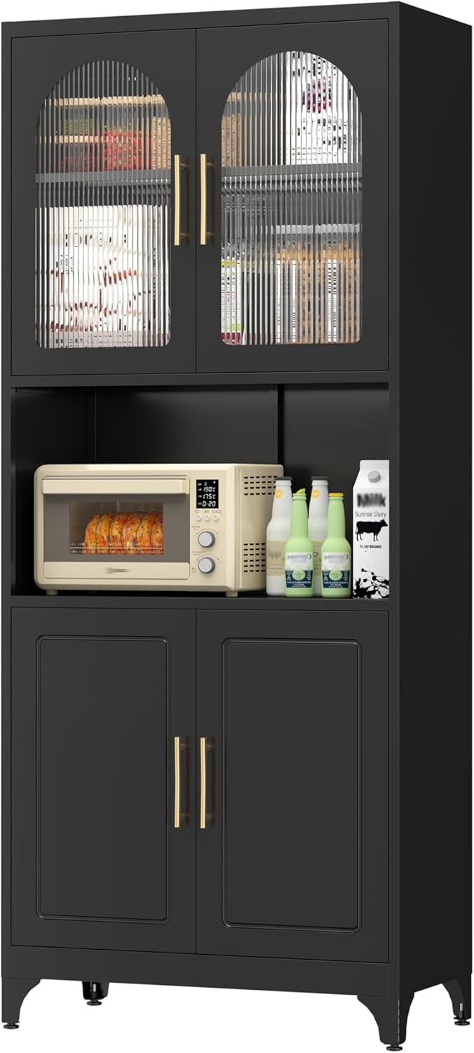 Metal Kitchen Pantry Storage Cabinet，75