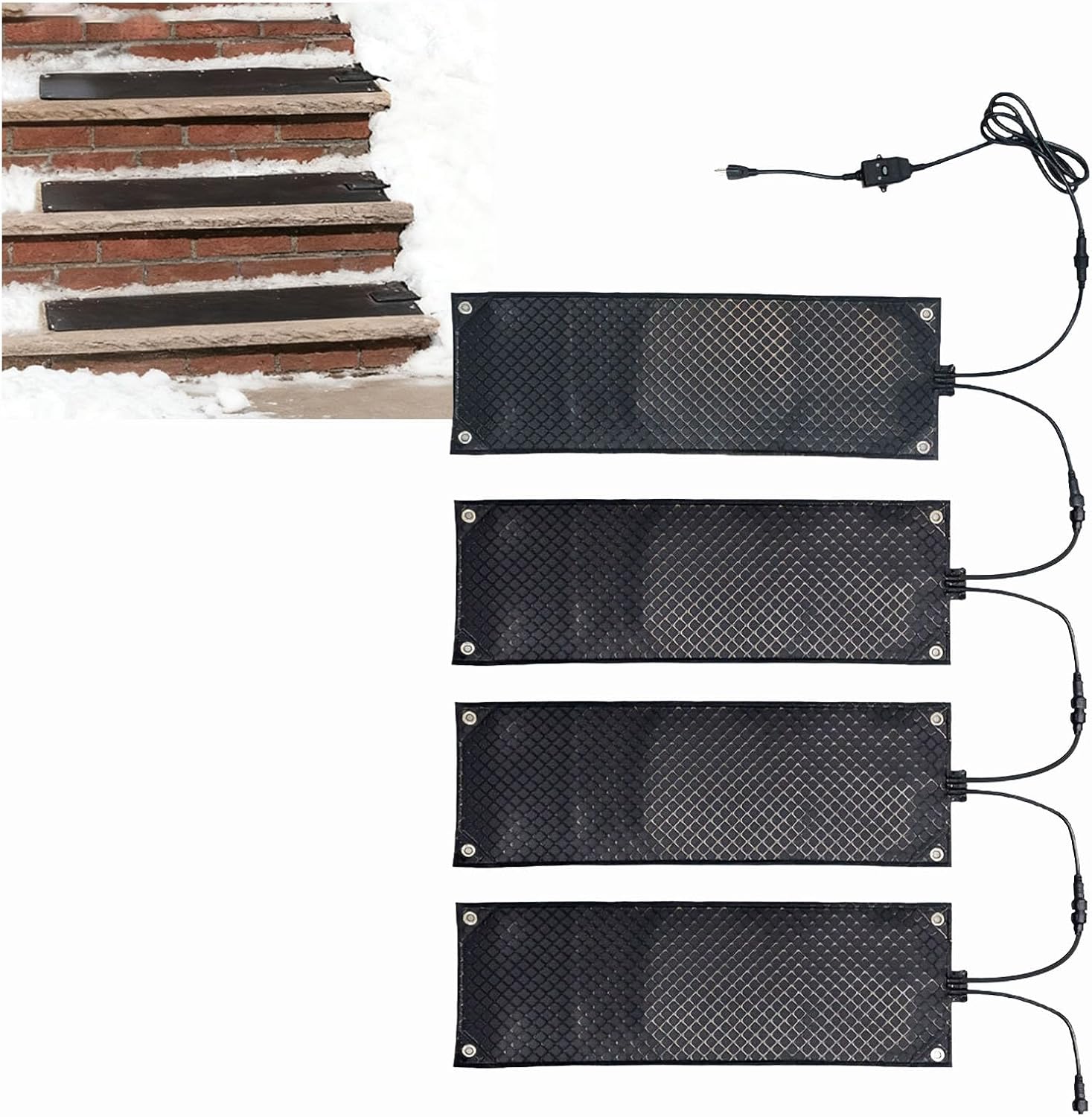 Heated Snow Melting Mats for Outdoor Entrances Walkway,Heated Snow Melting Mat for Stairs,10