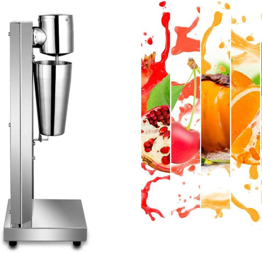 Milkshake Blender Electric Ice Cream Drink Smoothie Commercial/Domestic Stainless Steel Blender 650ML, 110V (Silver)