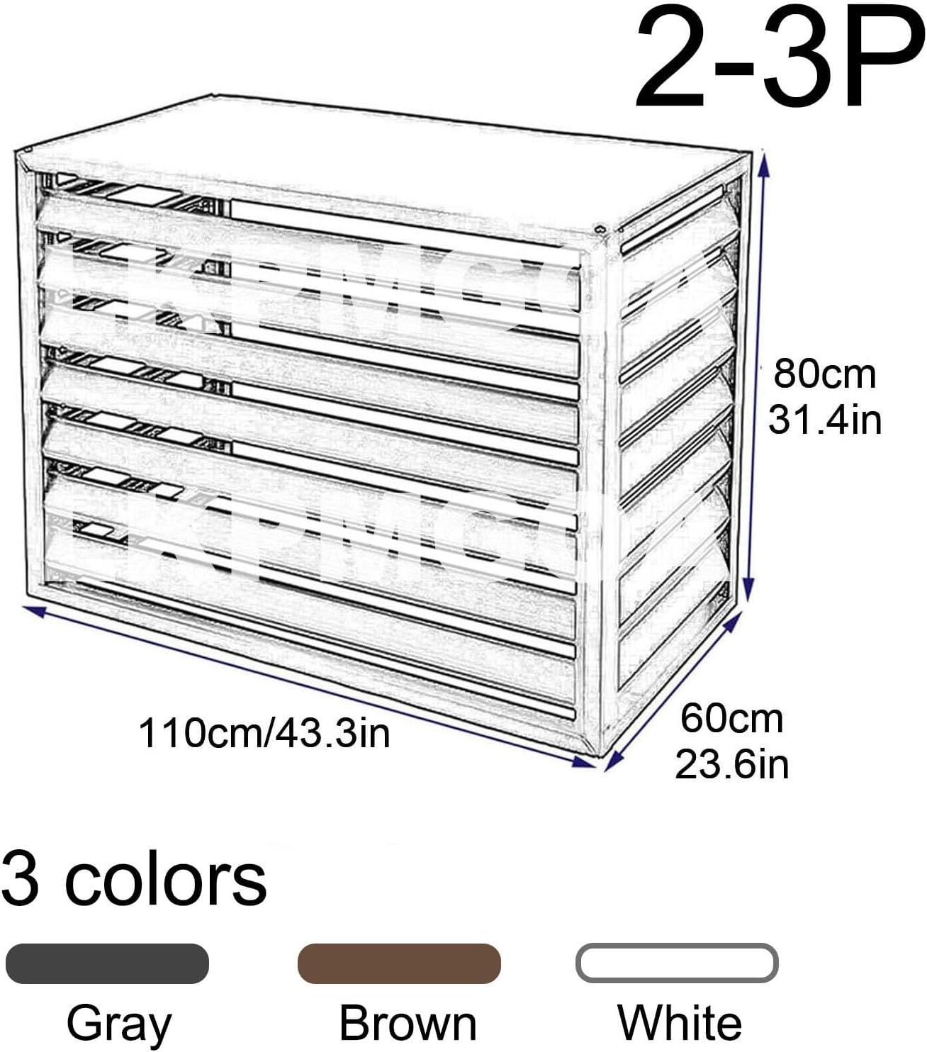 All Weather Air Conditioning Cover, Air Conditioning Cover Protection Against Rain and Sun Protection, Garden Tidying, Theft proof(White,110cm)