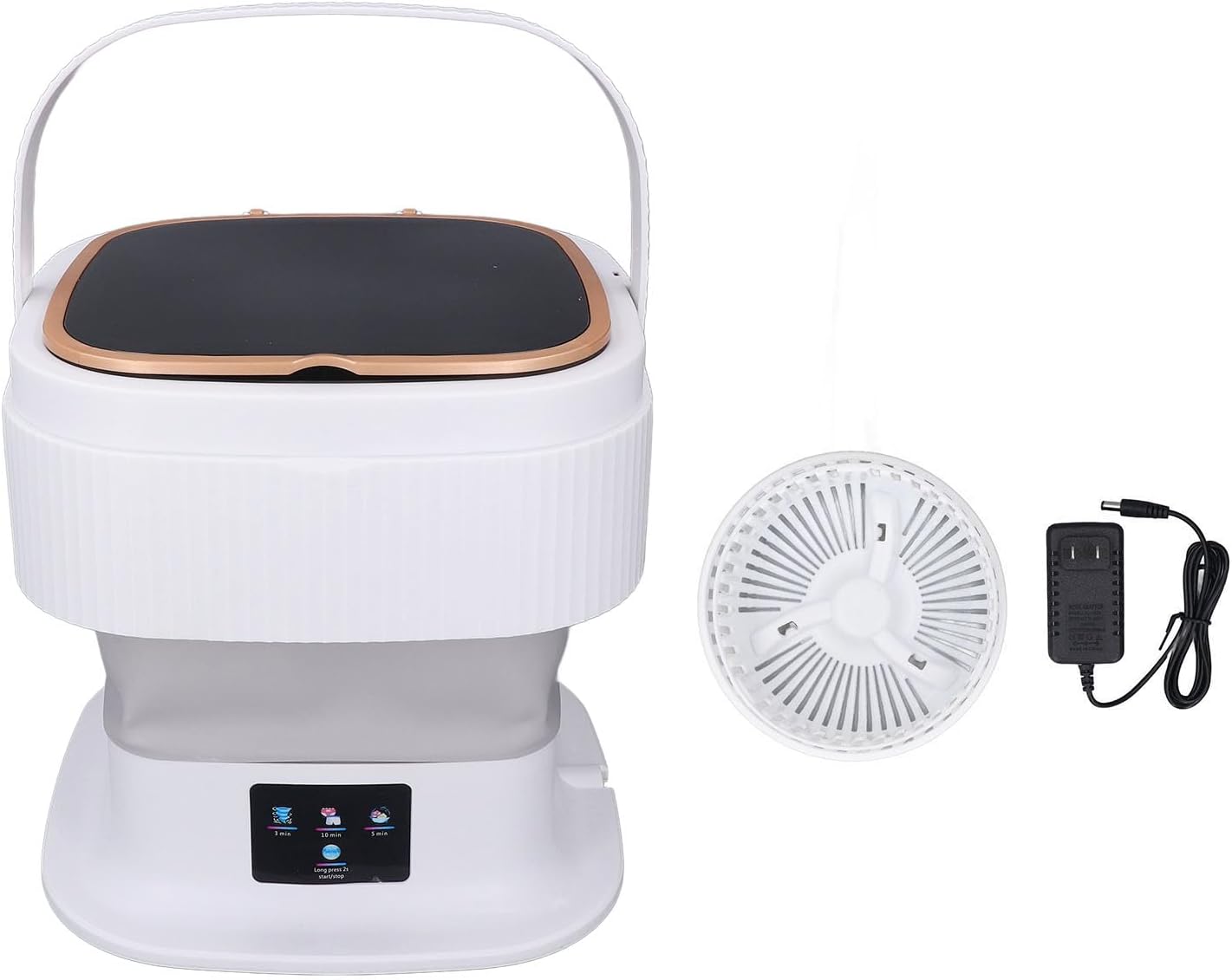 Portable Washing Machine, 11.5L Large Capacity 3 Timer Modes Mini Foldable Washer with Drain Hose for Underwear Baby Clothes (Gray)