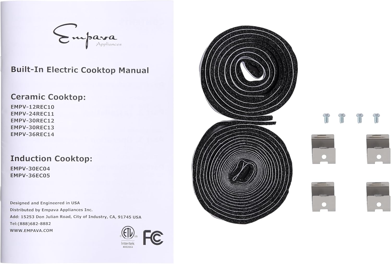 Empava 36 Inch Electric Induction Cooktop Built-In, 5 Zone Smooth Glass Surface, Dual Bridge-Sync, Touch Slider Control, Power Boost, Stop & Go, Timer, Child Lock, Hardwired Kitchen Appliance