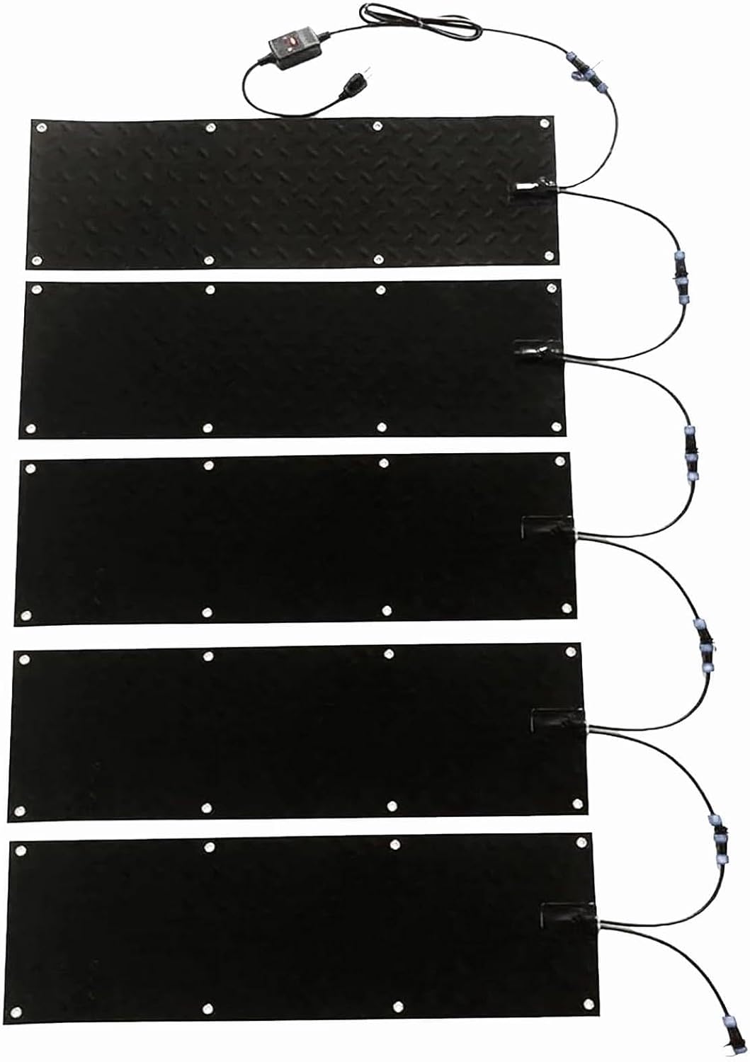 Snow Melt Heated Walkway Mats,w/5ft Power Cord,Melts 2 Inches of Snow Per Hour,for Entrances, Heated Outdoor Mats(Size:10 * 30in,Color:5 Piece)