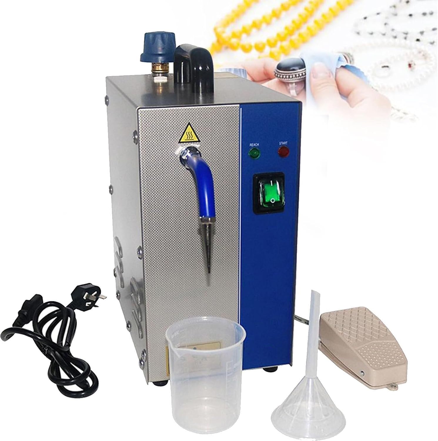 Jewelry Steam Cleaner, Commercial Electric Gem Washer Cleaning Equipment Stainless Steel Professional Jewelry Washer2L