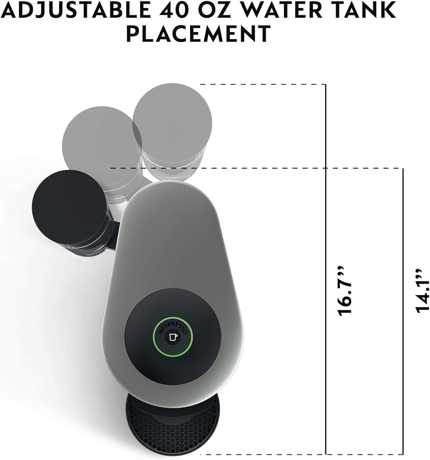 Nostalgia Retro Countertop Microwave Oven - Large 800-Watt - 0.9 cu ft & Nespresso VertuoPlus Coffee and Espresso Machine by De'Longhi, 5 Fluid Ounces, Grey