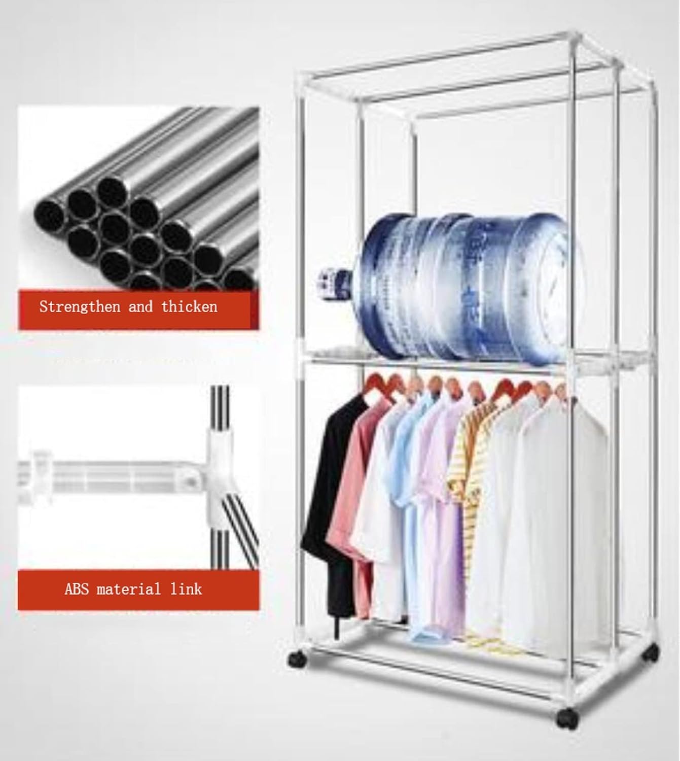 Electric Clothes Dryer,Portable 2-Tier Electric Clothes Drying Rack with Remote Control,Foldable 1500W Energy Saving 59 Inch Digital Automatic Timer for House,Red