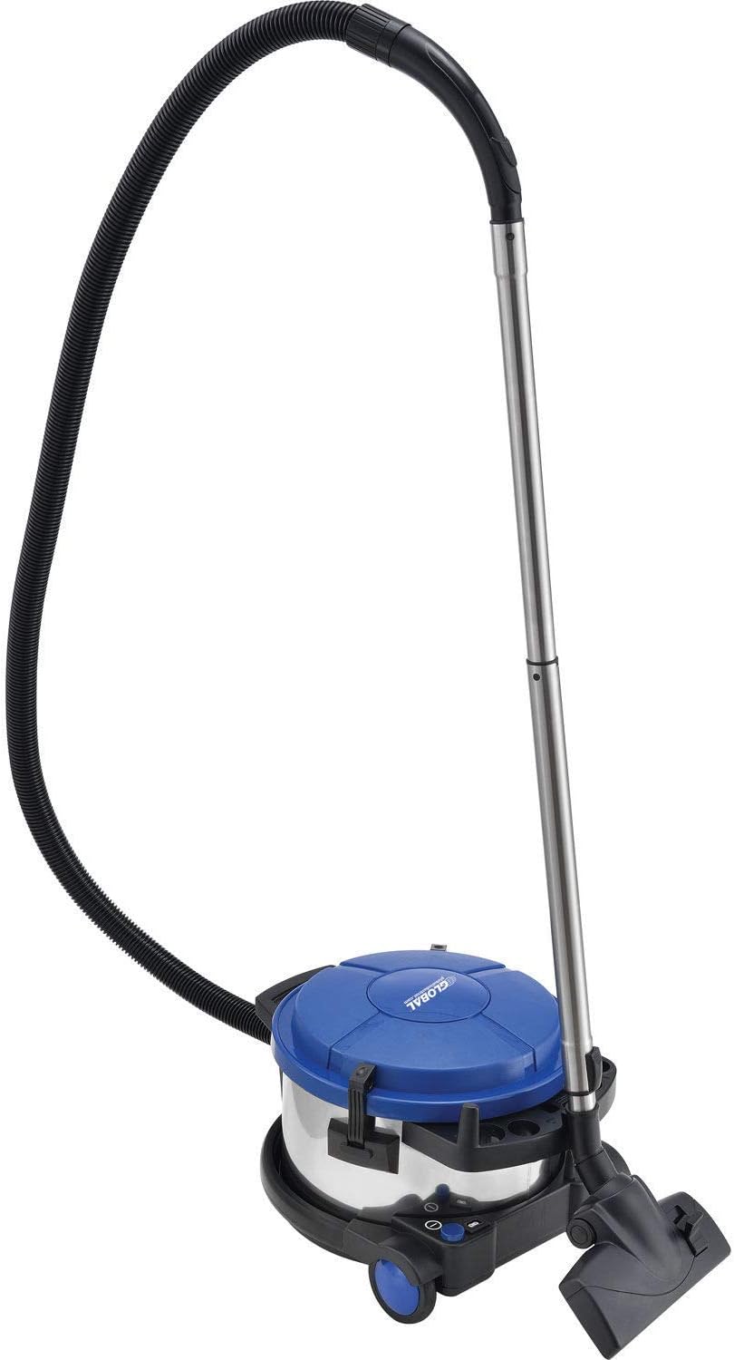 Global Industrial Commercial HEPA Canister Vacuum with Tool Kit, Stainless Steel, 4 Gallon Capacity, 90 CFM, 120V, 26'L Power Cord, Lightweight & Quiet 78 dB