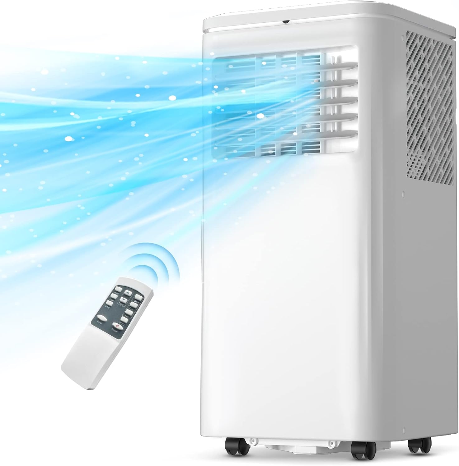 10000 BTU Portable Air Conditioner for Cool Up to 350 Sq.Ft. Large Room, LifePlus 3 In 1 Portable AC Unit w/Dehumidifier & Fan, Auto Swing, 24H Timer & Window Ventilation Kit, Low Noise for Bedroom