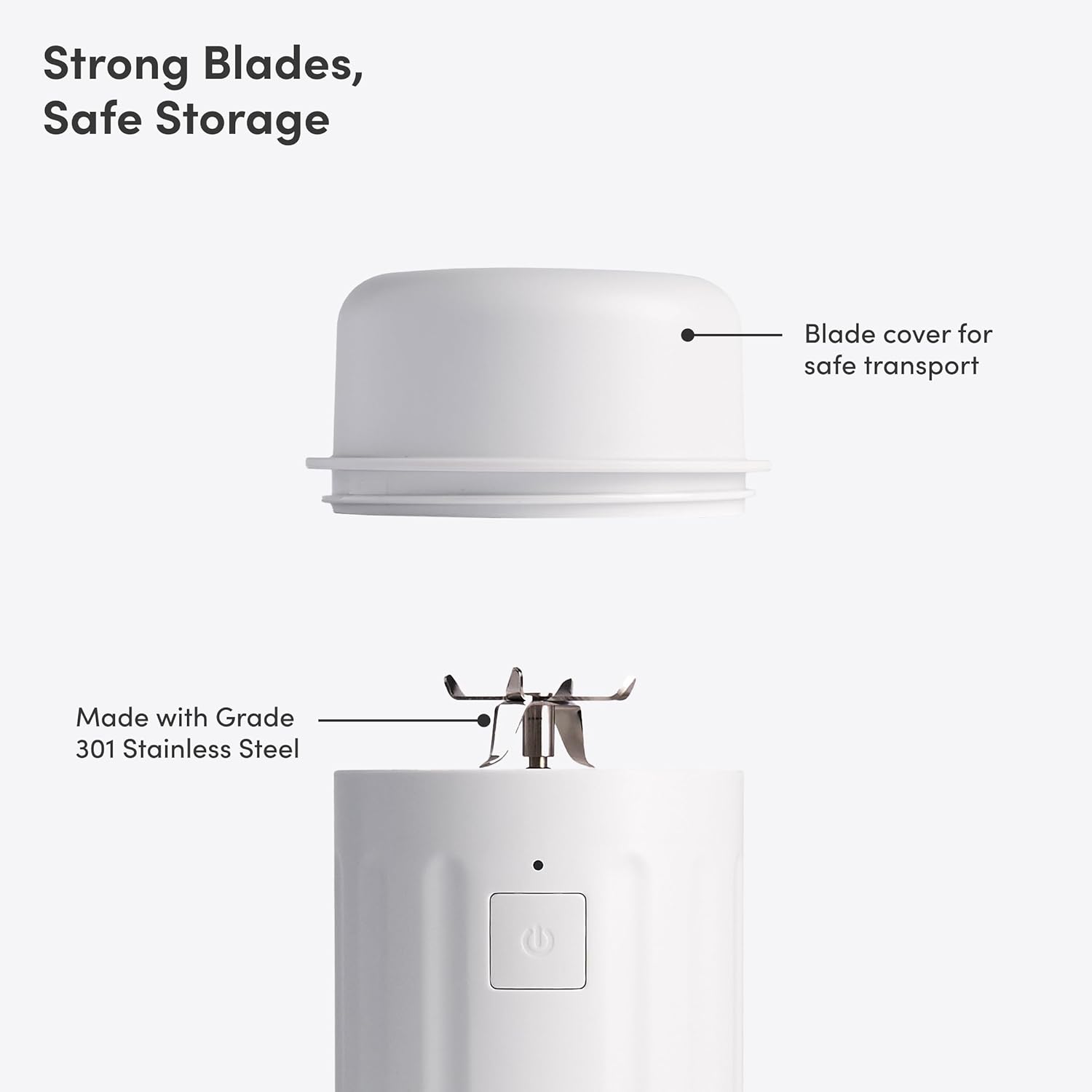 Beast GO Cordless, Premium Portable Blender for Shakes & Smoothies, 22oz Vessel, Blends Ice & Frozen Fruit, Travel-Ready, Rechargeable USB-C Battery, Drinking Lid and Straw System (Cloud White)