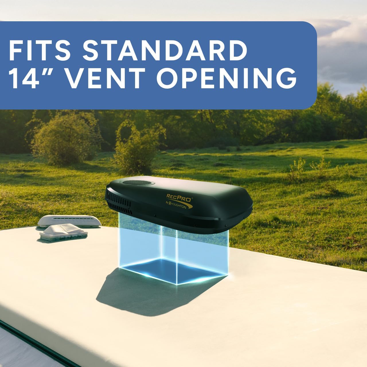 RecPro RV Air Conditioner 15K Quiet Low Profile AC Unit with Heat Pump | Condensate Pump & Remote Control | Ducted & Non-Ducted | Black or White | Slim Rooftop Design (Black, Non-Ducted)