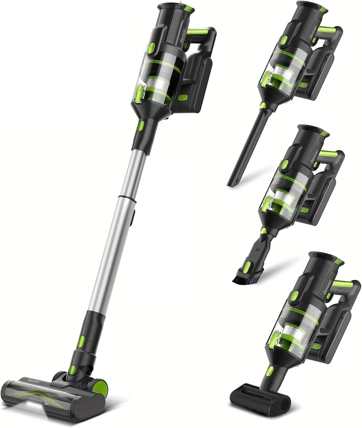 Compatible With DEVOAC M100 Cordless Vacuum Cleaner, 33KPa Powerful Suction, 265W Brushless Motor, Handheld Stick For Home HardFloor Carpet Pet Hair