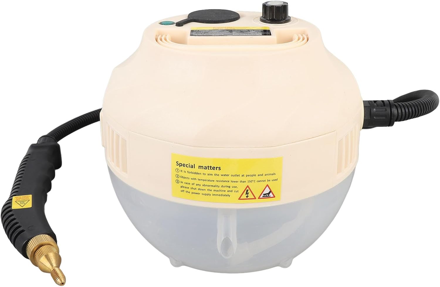 Brrnoo Handheld Steam Cleaner, 1500W 15s Fast Heating Portable Multi Purpose Steam Cleaner for Kitchen Bathroom Tile Car Detailing, with 3 Brush Heads (US Plug 110V)