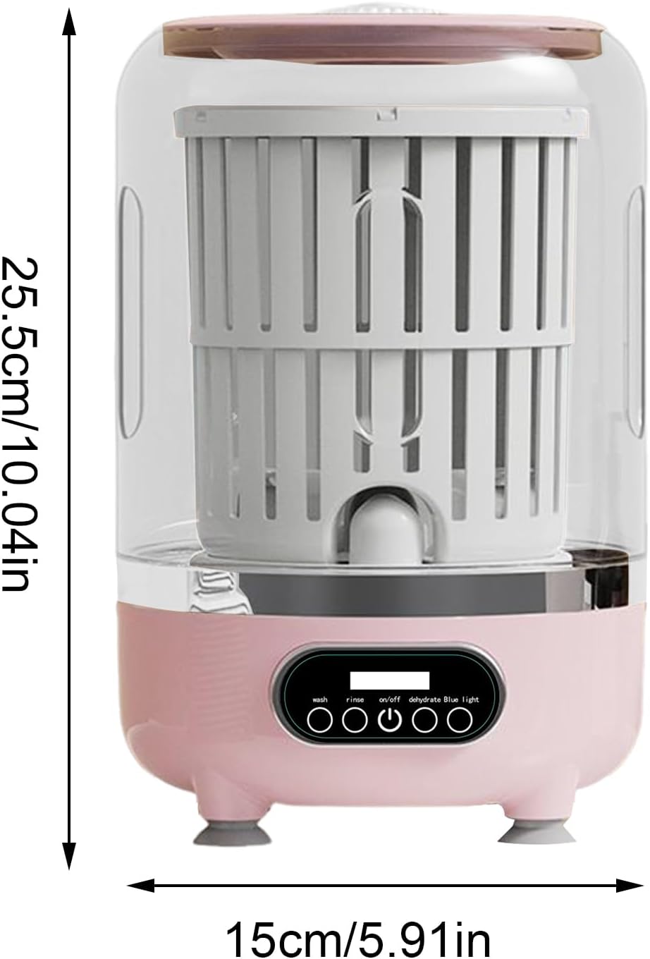 Washing Machine - Compact 3-Mode with Rotating Basket for Fast Easy Laundry of Baby Clothes, Multifuntional Socks, Underwear, T-Shirts, and Underpants, Ideal for Travel, Camping