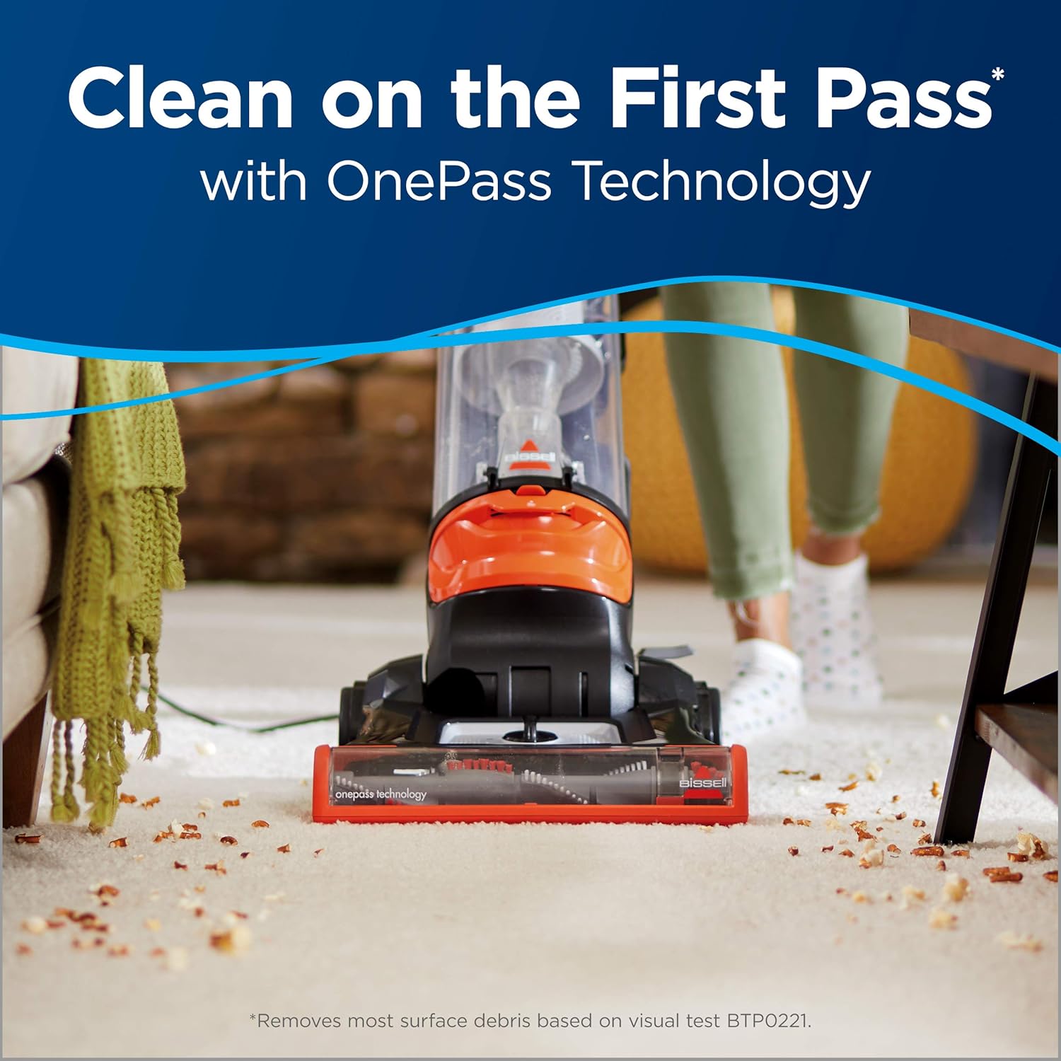 BISSELL 2486 CleanView Bagless Vacuum, Powerful Multi Cyclonic System, Large Capacity Dirt Tank, Specialized Pet Tools, Easy Empty , Orange