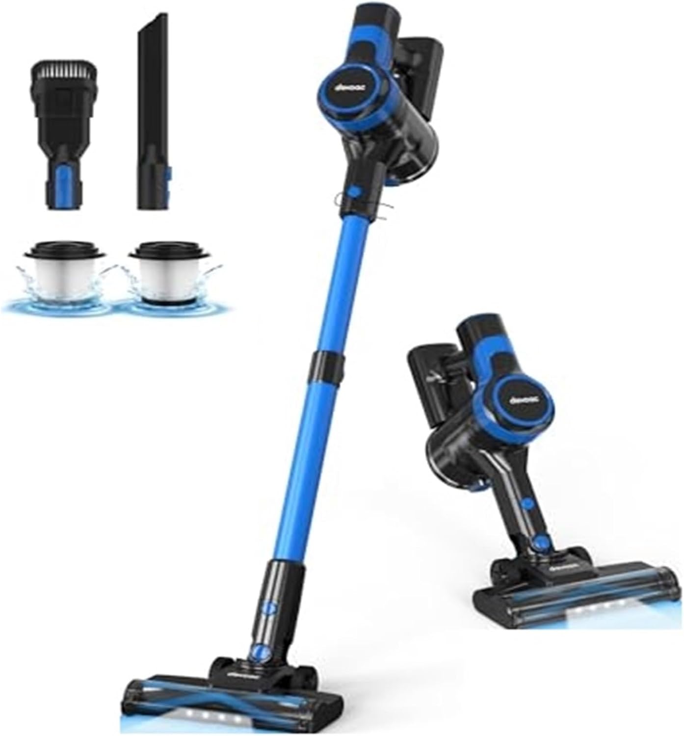 Compatible with Devoac V50 Cordless Vacuum Cleaner, Lightweight Stick Vacuum with Rechargeable Battery, 6-in-1 Handheld Vacuum for Hard Floors & Carpet Cleaning