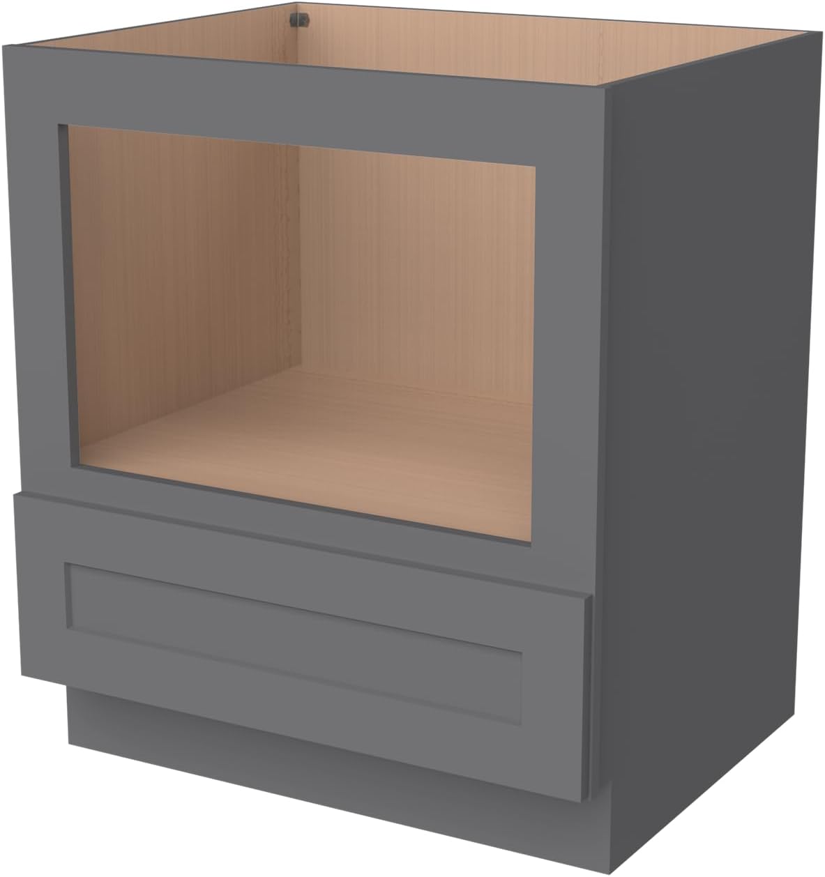 Microwave Base Cabinet – Solid Wood Shaker Style Kitchen Storage Base Unit with Drawer & Soft-Close Doors, RTA Pantry Cupboard for Dining Room, Coffee Bar 30