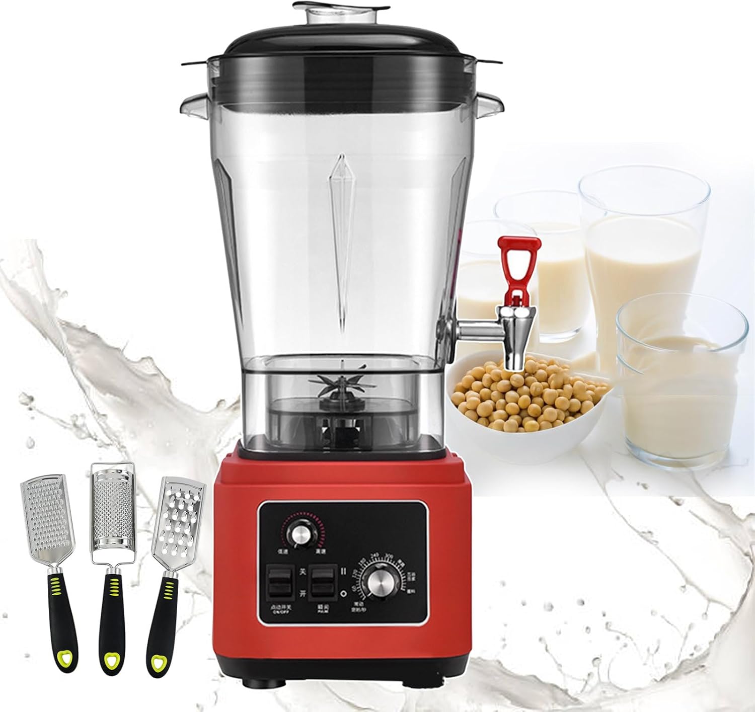2900w Commercial Stand Mixer 11l/15l/19l Large Capacity Juice Extractor Blender Multi Smoothie Maker Soy Milk Electric Beverage Machine (With 2 Graters And 1 Garlic Grinder),19L